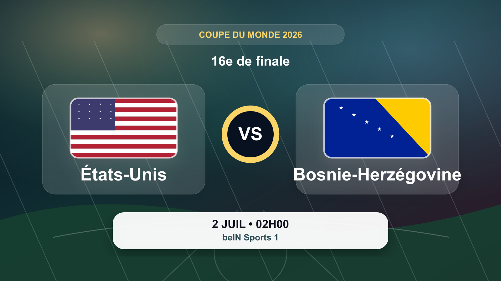 Coupe du Monde 2026 : États-Unis - Bosnie-Herzégovine