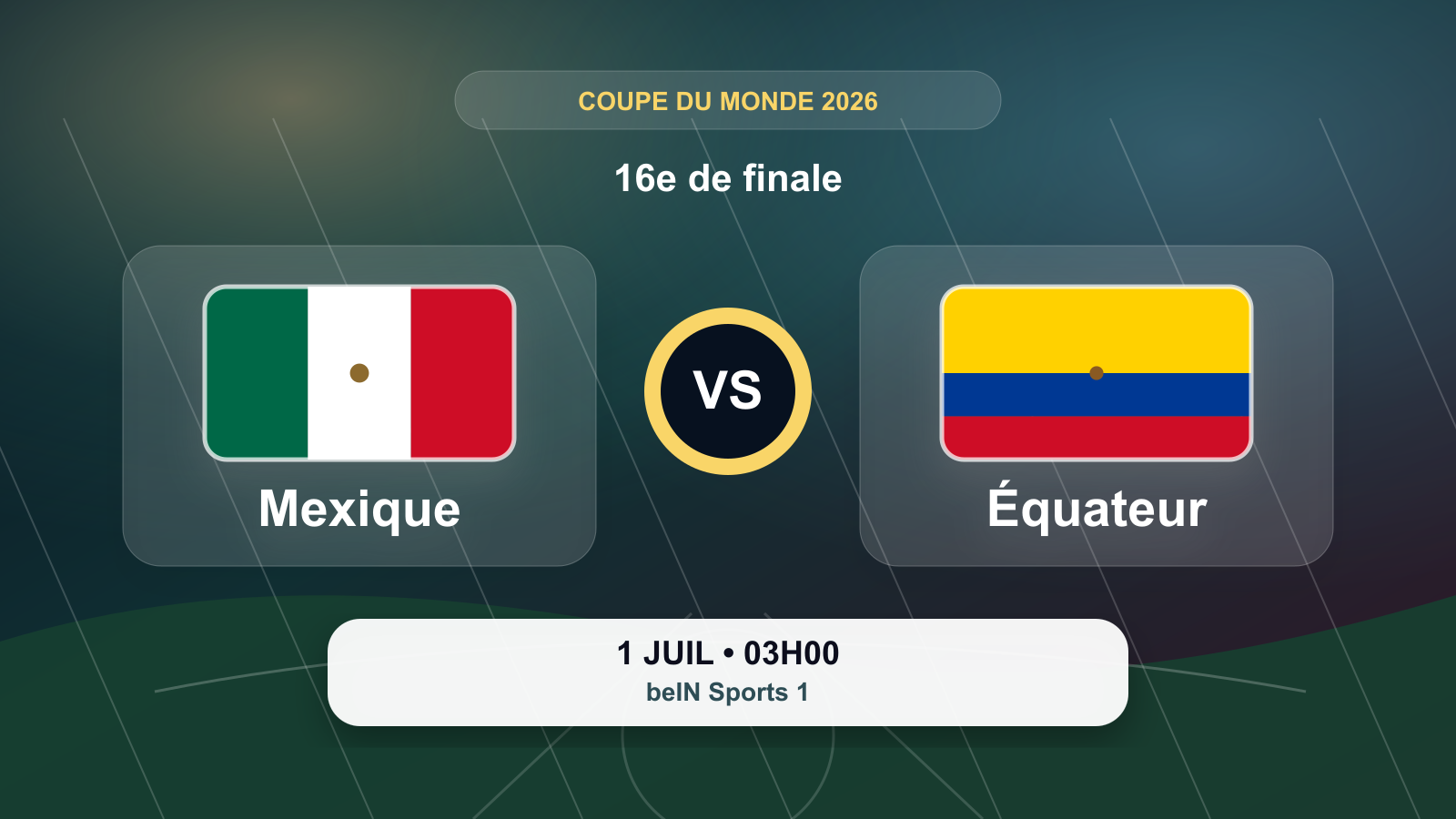 Coupe du Monde 2026 : Mexique - Équateur