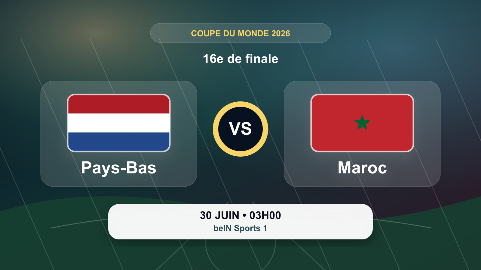 Coupe du Monde 2026 : Pays-Bas - Maroc