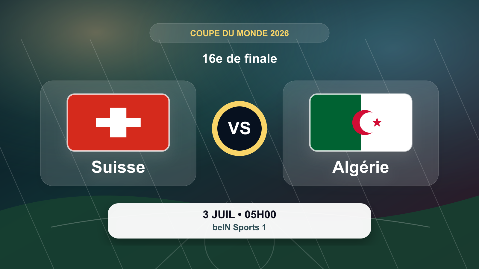 Coupe du Monde 2026 : Suisse - Algérie