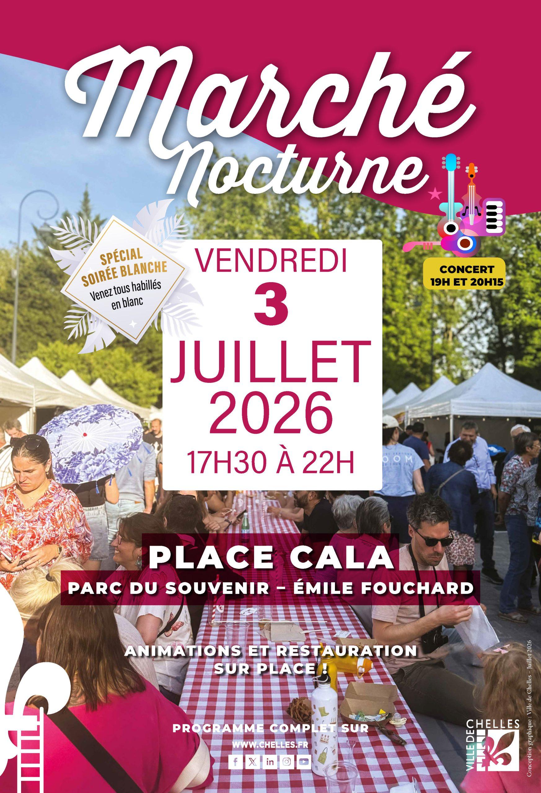 Marché nocturne spécial soirée blanche à Chelles