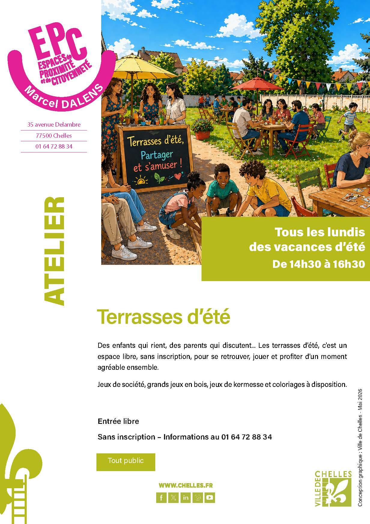 Terrasses d'été à l'EPC Marcel Dalens