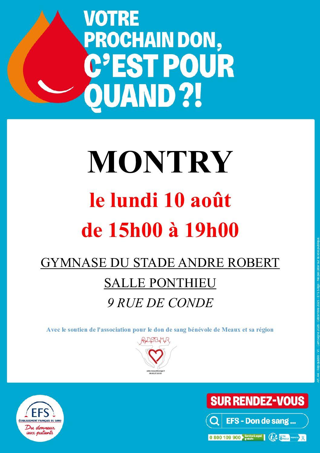 Collecte de sang à Montry